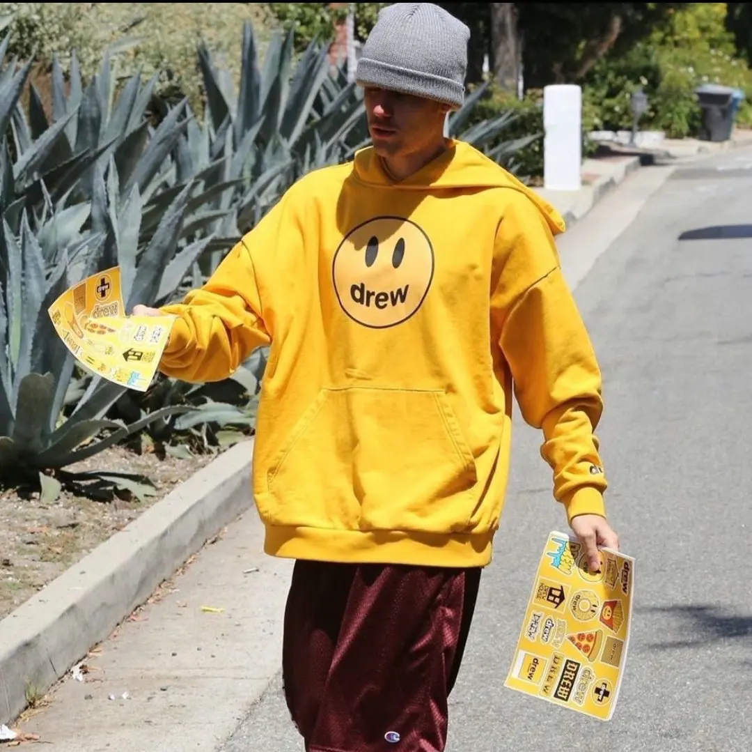 Drew Justin Bieber Smiley Yellow Sweatshirt hoodie 1 Drew Justin Bieber Smiley Yellow Sweatshirt hoodie 1