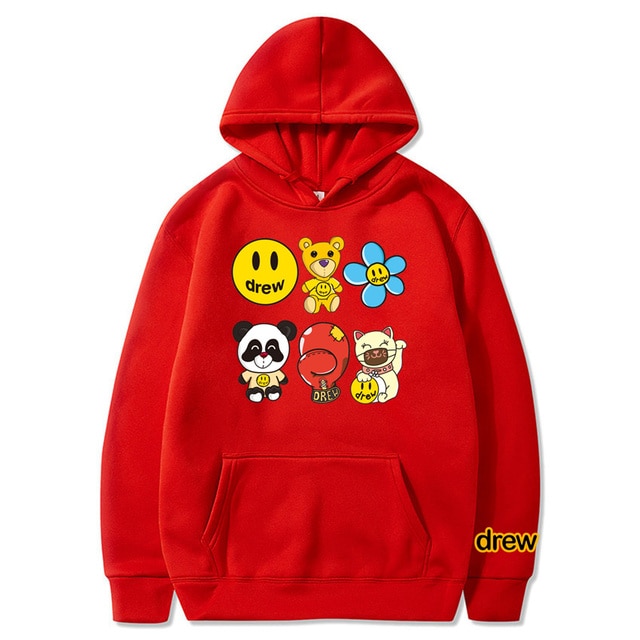 Drew Hip Hop Plus Smiley Printed Hoodie 1