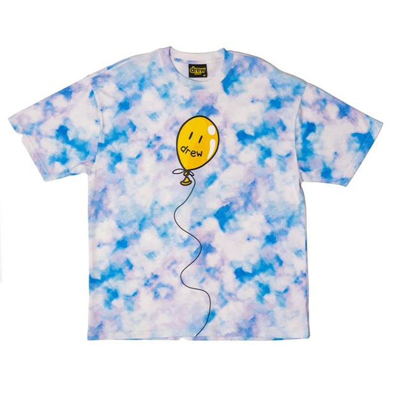 JUSTIN Smiley Tie Dye Sky Blue DREW O neck t shirt 1 JUSTIN Smiley Tie Dye Sky Blue DREW O neck t shirt 1