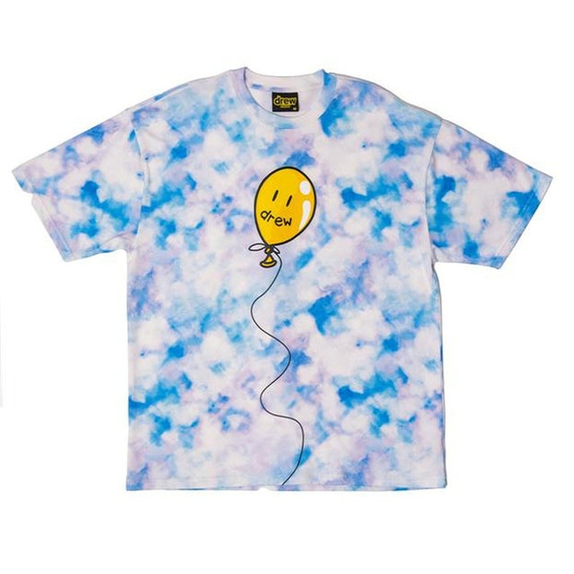 JUSTIN Smiley Tie Dye Sky Blue DREW O neck t shirt 1