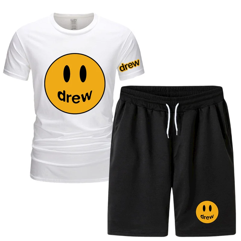 Drew T shirt and Short Brand Printed Smiley Tracksuit 1 Drew T shirt and Short Brand Printed Smiley Tracksuit 1